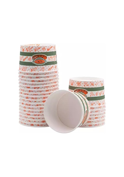 Kapaklı Karton Çorba Kasesi 16 Oz 25 Adet Çok Renkli