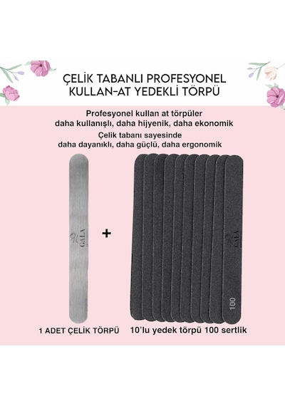 Gala Düz Çelik Taban + Yedek 10'lu 100 Sertlik