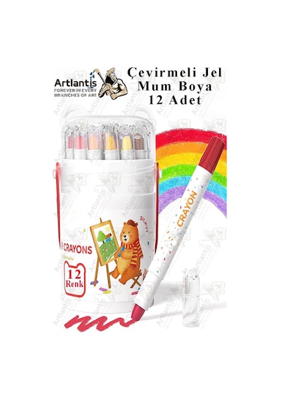 Çevirmeli Jel Mum Boya 12 Renk 1 Adet Plastik Kutulu 12 Li Mum Boya Kalemi Silinebilir Zararsız Yıkanabilir Çok Renkli Çevirmeli Jel Mum Boya 12 Renk 1 Adet Plastik Kutulu 12 Li Mum Boya Kalemi Silinebilir Zararsız Yıkanabilir Çok Renkli