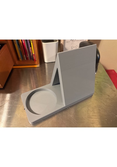 Kitap Standı Ve Fincan Altlığı Masaüstü Düzenleyici Okuma Keyfi Organizeri Gri