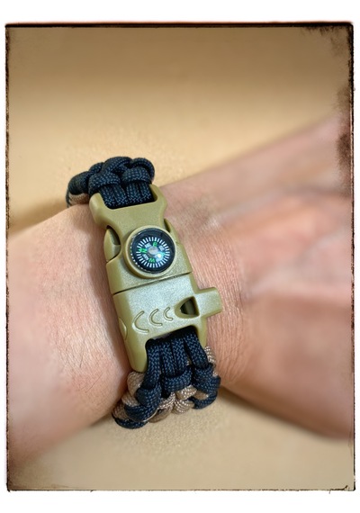 Avcı Model Paracord Bileklik Siyah - Kahverengi