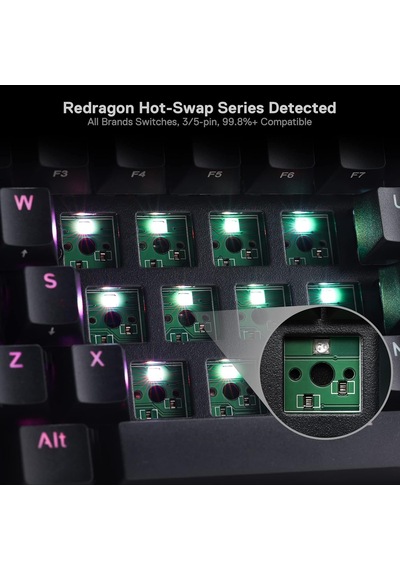 K530 Pro Draconic%60 Bt Türkçe Q Klavye/kablolu / 2,4 Ghz Kablosuz Mekanik, 61 Tuş, Hot-swap Özellikli Rgb Oyun Klavyesi, Dokunsal Kahverengi Anahtarlı, Windows/mac/android İçin