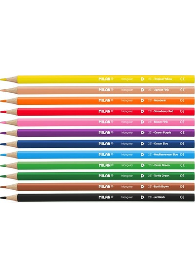 Mılan 722312 Colours Üçgen Kuru Boya Kalemi 12li