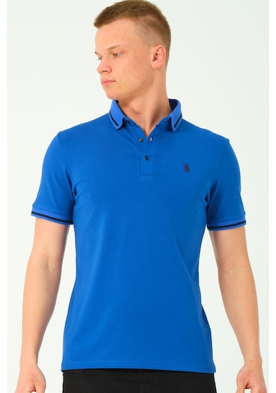 T8586 Dewberry Erkek Polo Yaka T-shırt-sax-2