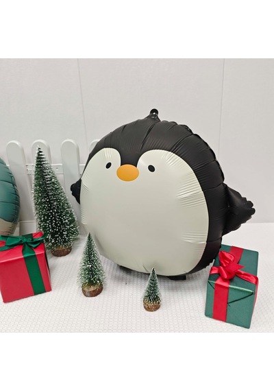 Penguen Folyo Balon 59x54 Cm Siyah Beyaz