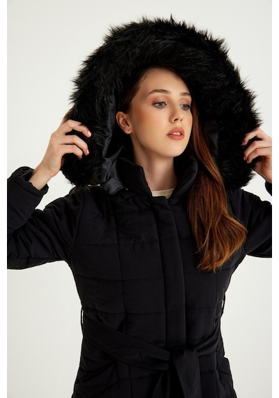 Toridas Günlük Kışlık Tam Boy Şişme Kadın Mont Bt180siyah7 001
