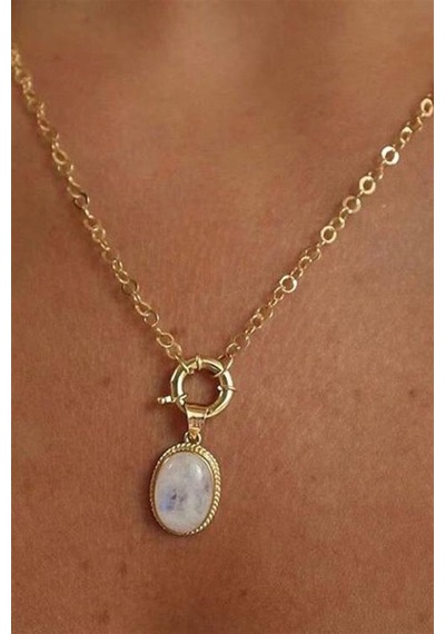 Altın Opal Taşlı Kolye GEKY0189