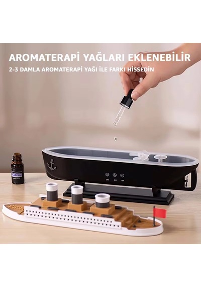 Şık Tasarım Gemi Şeklinde Aromaterapi Hava Nemlendirici Difüzör