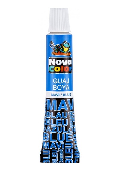Nova Color Guaj Boya Tüp 12 Li Mavi Nc-117 - 12 Adetli Paket Mavi