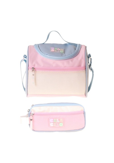 Calacilo Cloudy Pembe Mavi Renkli Kız Çocuk Pembe - Mavi Renk Beslenme Çantası Ve Kalemlik Seti - Setcc-c4087