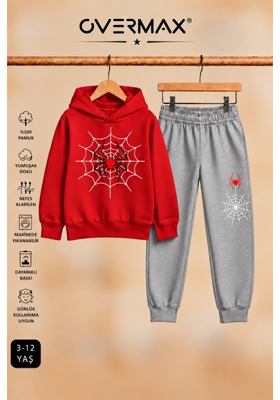Overmax Örümcek Ağ Baskılı Kapüşonlu Sweatshirt & Eşofman Altı Takım 3-12 Yaş Kırmızı Üst-gri Alt - 921046944 Kırmızı Üst-gri Alt Overmax Örümcek Ağ Baskılı Kapüşonlu Sweatshirt & Eşofman Altı Takım 3-12 Yaş Kırmızı Üst-gri Alt - 921046944 Kırmızı Üst-gri Alt