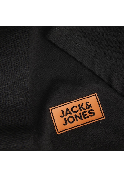 Jack & Jones Erkek Logo Detayli Bisiklet Yaka Tisört - Rush - 12298424 Siyah