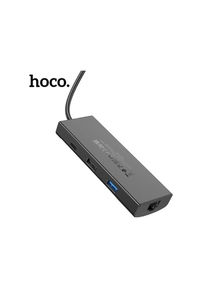 Hoco Hb44 Type-c To Hdmı + Rj45 + 100mbps + Sd/tf + Usb3.0 + Usb2.0 Pd + 4k 30hz Hub- 5775 Renkli