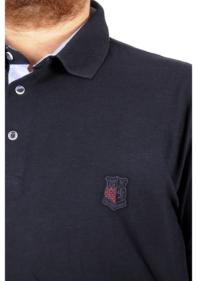 Mode Xl Battal Beden Erkek Tshirt Polo Yaka Nakışlı Klasik Pike 20553 Lacivert 001
