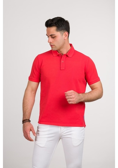 Taş Yıkama Regular Fit Lacost Kumaş Polo Yaka Pamuklu Erkek T-Shi