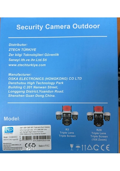 O-kam 5012 9 3+3+3 Mp 3 Lens Wifi Kamera Köşeler Lens Siren + Çakar Led + 360 Kamera