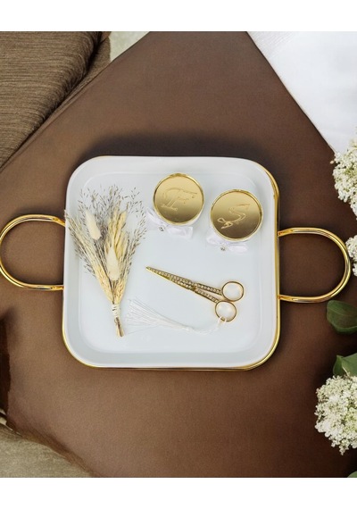Endless Porselen Nişan Tepsisi Bronz Bronz