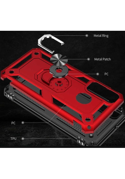 Huawei P40 Lite E Kilif Yüzüklü Zirh Tank Vega 390115624