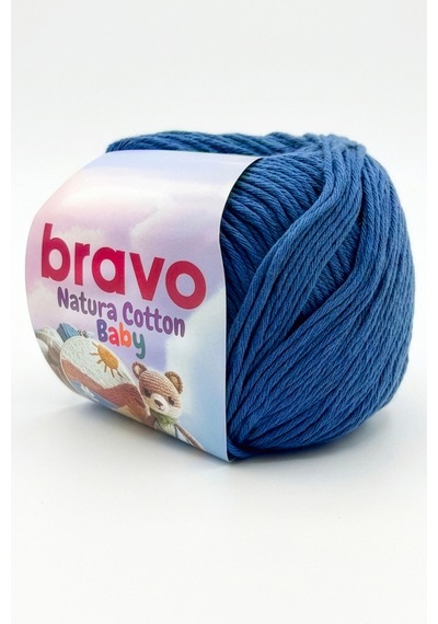 Natura Cotton Baby Saks Mavi 601 %100 Pamuk Koton Bebek Ve Amigurumi Punch Panç El Örgü İpi 50 Gr 130 Mt