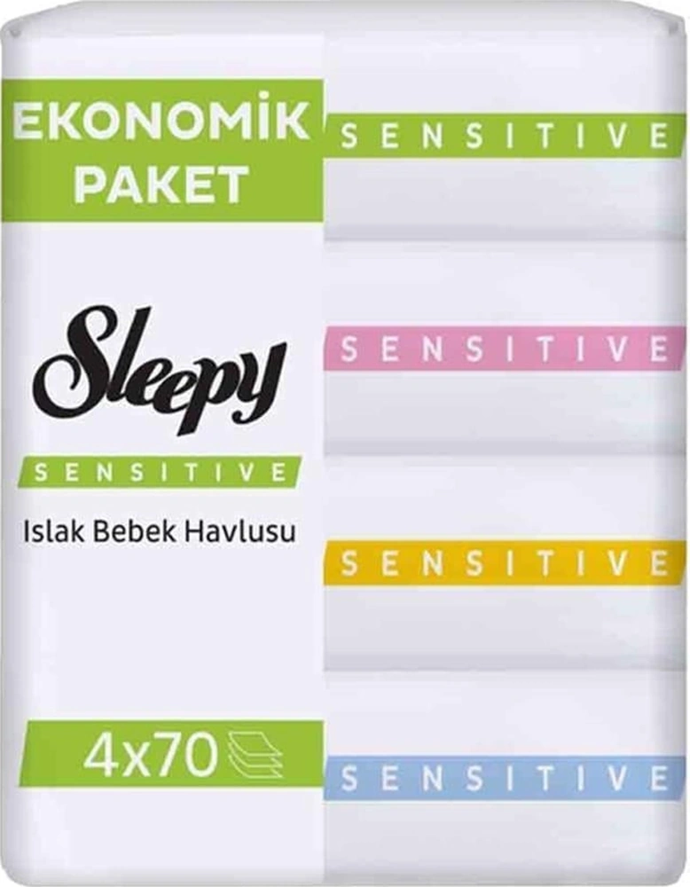 Sleepy Sensitive Islak Bebek Havlusu 4 70 Li 4'lü Set Sleepy Sensitive Islak Bebek Havlusu 4 70 Li 4'lü Set