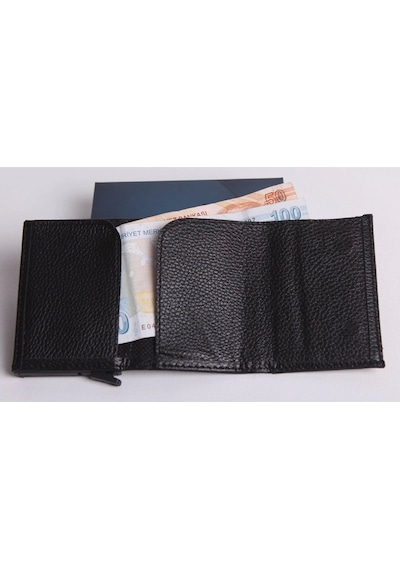 Ozka Leather Collection Kişiye Özel Yeni Trend Mıknatıslı Otomatik Mekanizmalı Cüzdan - Anahtarlık Hediyeli