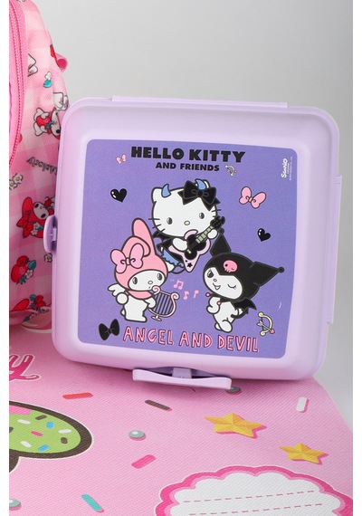 X Dekomus Lisanslı My Melody Sweet Berry Collection Termoslu Beslenme Çantası,beslenme Kabı,matara,beslenme Örtüsü Seti Açık Gri