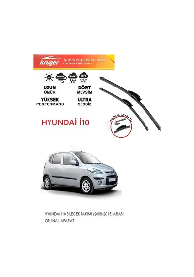 Hyundai I10 Ön Cam Muz Silecek Takımı 1.0 1.1 1.2 Motor Araca Özel Aparat 2008-2015 Arası