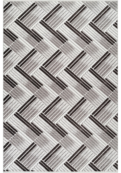 Villadia Home Textile Modern Desen Emboss Baskılı Kaymaz Taban Elit Şık Dört Mevsim Yıkanabilir Halı Yolluk Oturma Salon Odası Gri