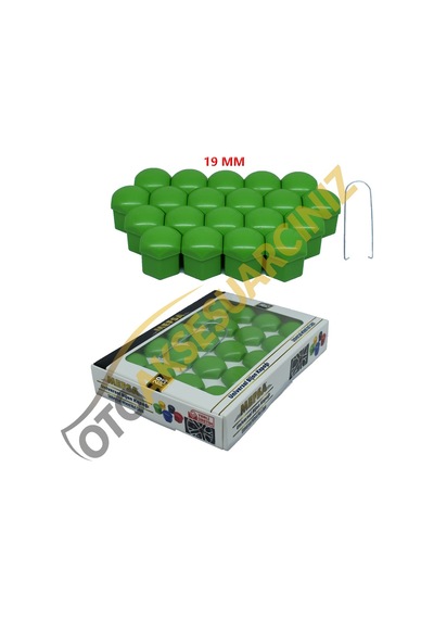 A Kalite Mefsa Bijon Kapağı Düz 19 Mm Yeşil 20 Li Set