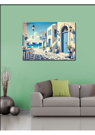 Kanvas Tablo Akdeniz Sokak Manzarası 50cmx70cm