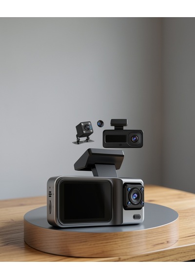 Araç Kamerası 360 Kapsamlı Full Hd Ön Arka İç Kamera Wi-fi