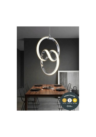 Venüs Modern Beyaz Led Avize Yatak Odası - Hol - Salon Beyaz Beyaz