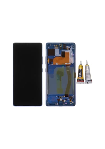 Te Samsung Uyumlu S10 Lite G770f Çıtalı Lcd Ekran Mavi + B7000