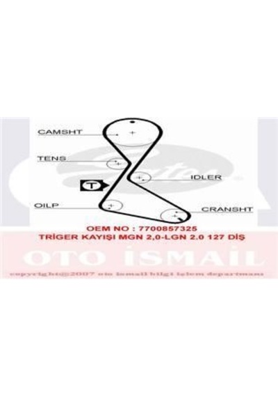 GATES 5370XS TRIGER EKSANTRIK KAYISI MEGANE LAGUNA 2.0 8V F3R 127