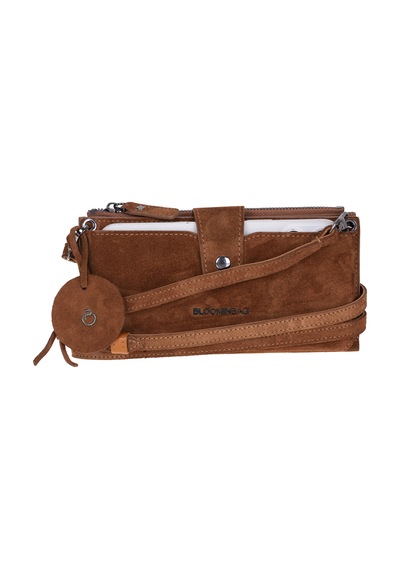 Bloominbag Camel Still Lozan Hakiki Süet Çapraz Askılı Telefon Bölmeli Cüzdan Çanta Kahverengi