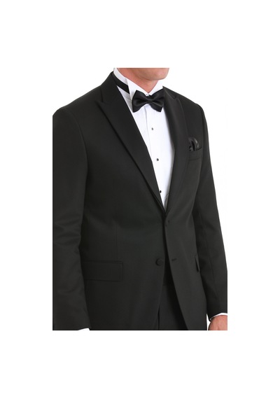 Hatemoğlu Siyah Slim Fit Desenli Çıkma Sivri Yaka Klasik Damatlık 33122125t004 991 Siyah