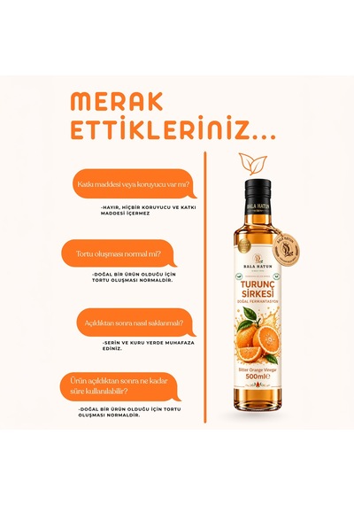 Bala Hatun Turunç Sirkesi 500ml - Doğal Fermantasyon - Bitter Orange Vinegar