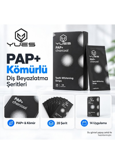 Yues Pap+ Kömürlü Diş Beyazlatma Bandı 28 Şerit 14 Uygulama