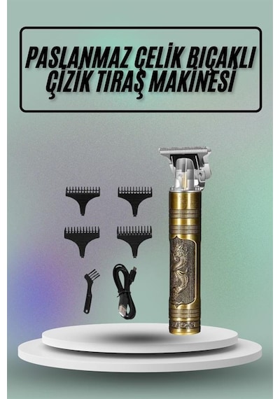 Saç - 219 - Sakal Vücut Tıraş Makinesi Çizik Atma Makinesi - Csmo-tex - Paslanmaz Çelik Şarjlı