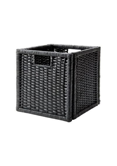 Sepet Kutu Düzenleyici Siyah Renk Meridyendukkan 32x34x32 Cm 1 Adet Rattan Çok Amaçlı Sepet