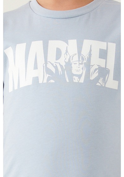 Marvel Comics Captain America Gökyüzü Mavisi Erkek Çocuk Bermuda Takım Açık Mavi