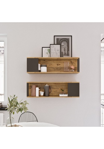 Robinhome Robin Home Atlantis Duvar Rafı Kitaplık 2'Li Set As18-A