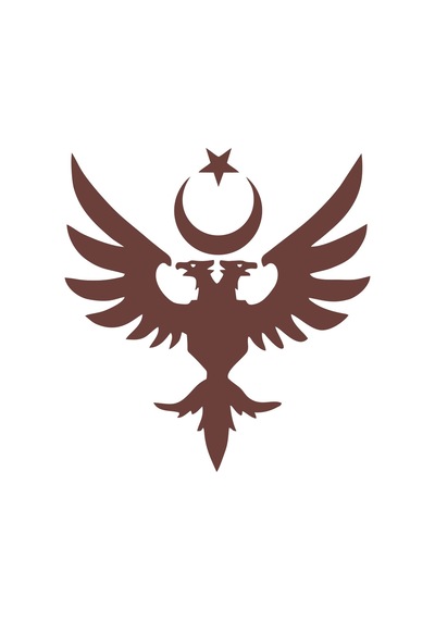 Çift Başlıklı Kartal Ve Ay Yıldız Sticker 17x17 Cm Kahverengi