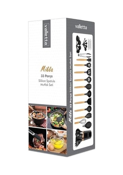 Dayanıklı Yanmaz Yapışmaz 33 Parça Silikon Spatula Mutfak Seti Kırmızı Genel