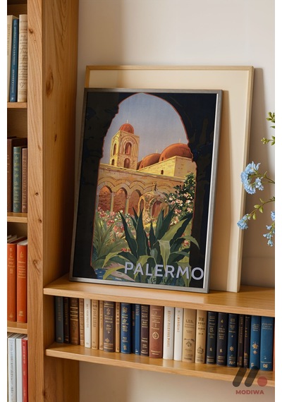 Palermo Seyahat Posteri, Siyah Çerçeveli Duvar Tablosu - Seyahat Severlere Hediye