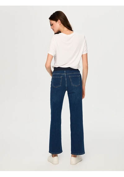 Faik Sönmez Wide Leg Fit Beli Lastikli Rahat Jean Pantolon S26jpn016 Us26jpn01627 İndigo