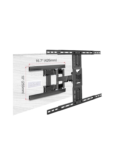 Ayrex Nb North Bayou Tv Duvara Montaj Döner Tv Braketi 45-75 Düz Ekran Tv Vesa İçin Tam Hareket 600x400mm'ye Kadar Y