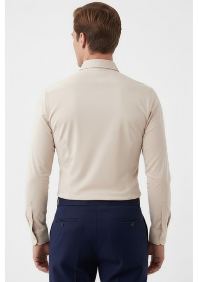 Deepsea Bej Kırışmayan Kolay Ütülenebilir Likralı Erkek Gömlek Rahat Kalıp Yeni Sezon 2602610