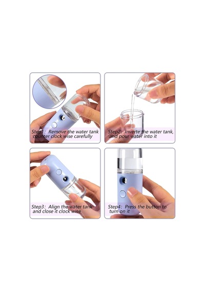 8 Adet Nano Püskürtücü Nano Yüz Buharı Taşınabilir Mini Yüz Sis Kullanışlı Püskürtücü Atomizasyon Usb Ş