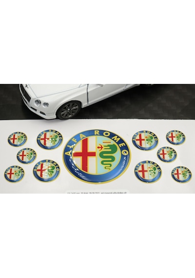 Alfa Romeo Logo 3M 3D Damla Silikon Torpido Bagaj Çamurluk Logo A
